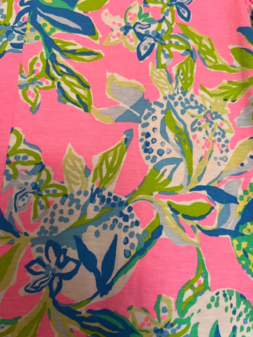 Lilly Pulitzer Small Declan Dress Squeeze The Day Pink Floral Puma Cotton - Picture 5 of 8